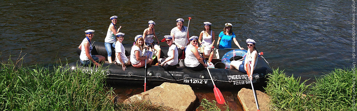 Jungesellenabschied JGA als Schlauchboot-Tour auf dem Mulde-Fluss - Tipps und Anregungen